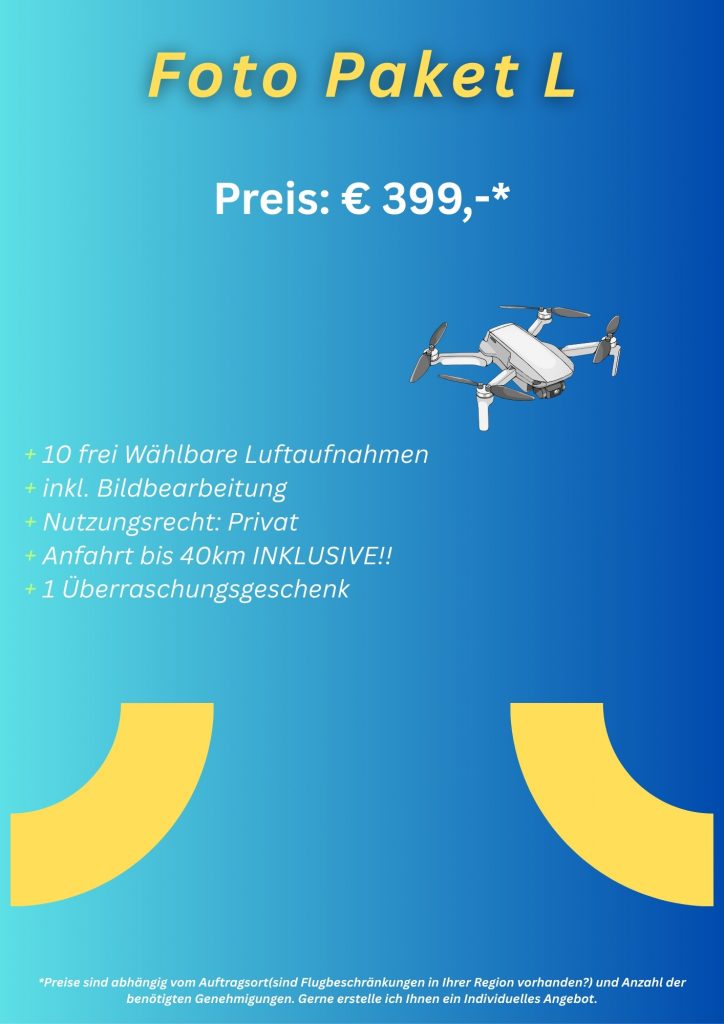 Foto Paket L
Drohnenfotografie