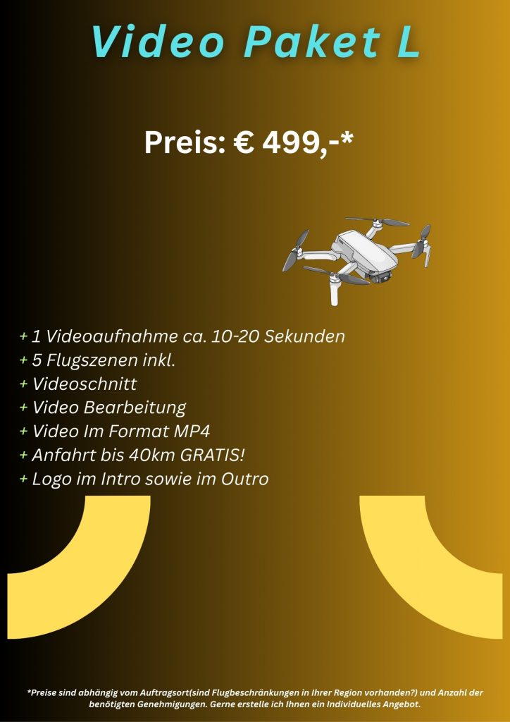 Video Paket L
Drohnenfotografie